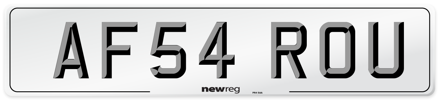 AF54 ROU Number Plate from New Reg